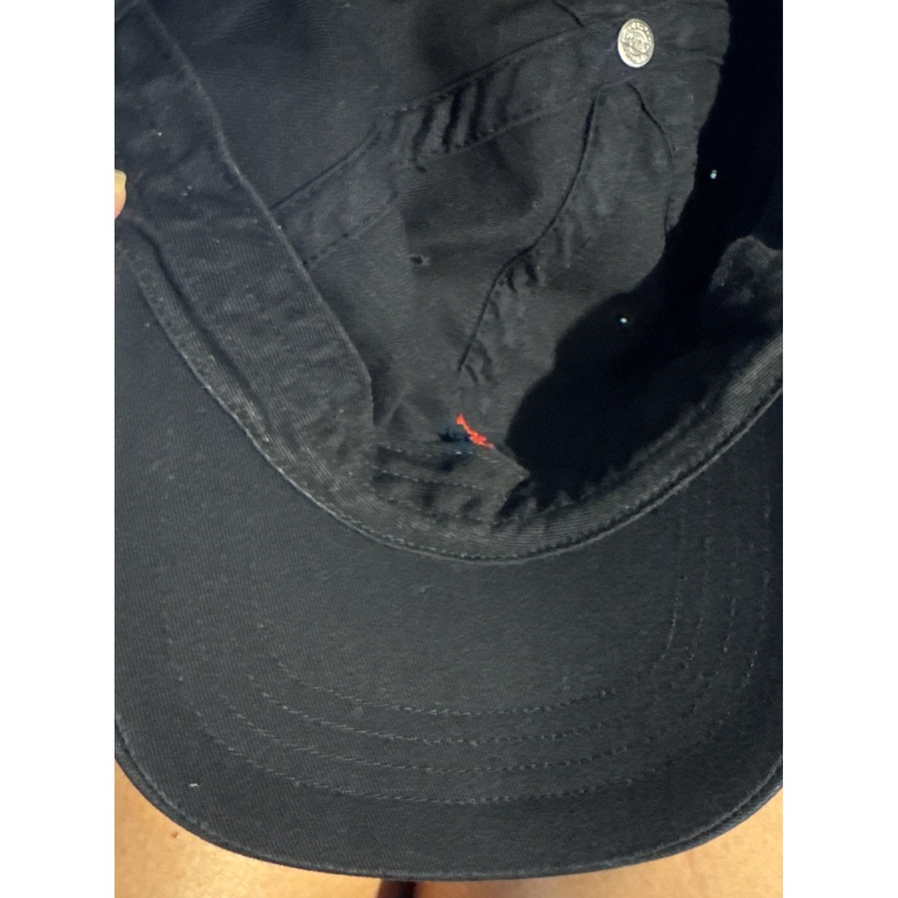 Polo Ralph Lauren Cotton Chino Baseball Cap Black Red Pony Adjustable Hat Unisex - Picture 7 of 7